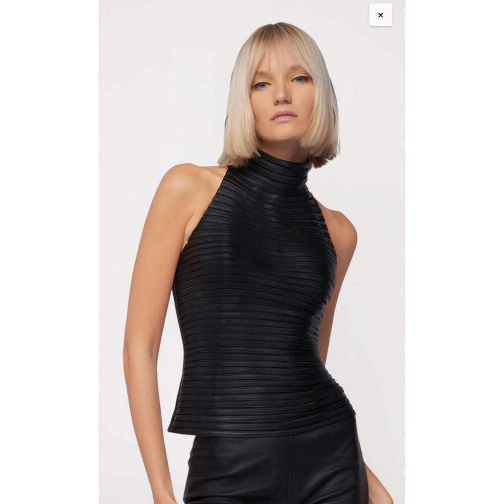 Jitrois Massai High Neck Leather Halter Top Women's 38 Lambskin $4192 RARE